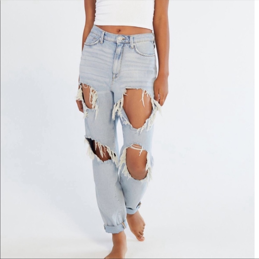 BDG High Rise Ripped Mom Jean